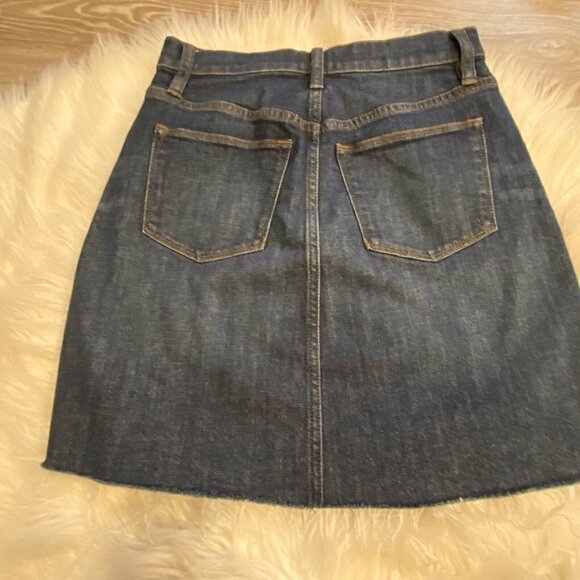 J Crew Frayed Denim Jean Skirt 24 Blue Cotton - Picture 7 of 8